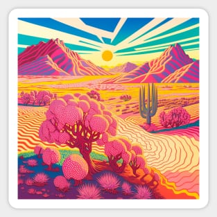 Morning in the colorful desert Sticker